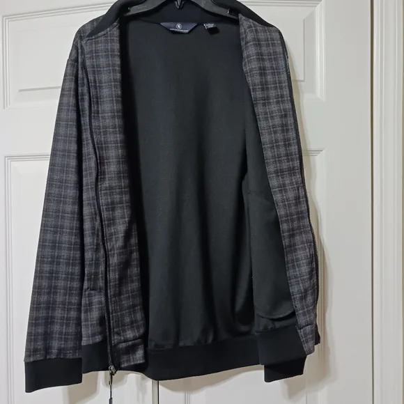 Hart Schaffner Marx Plaid Pattern Black Red Grey White Jacket Medium